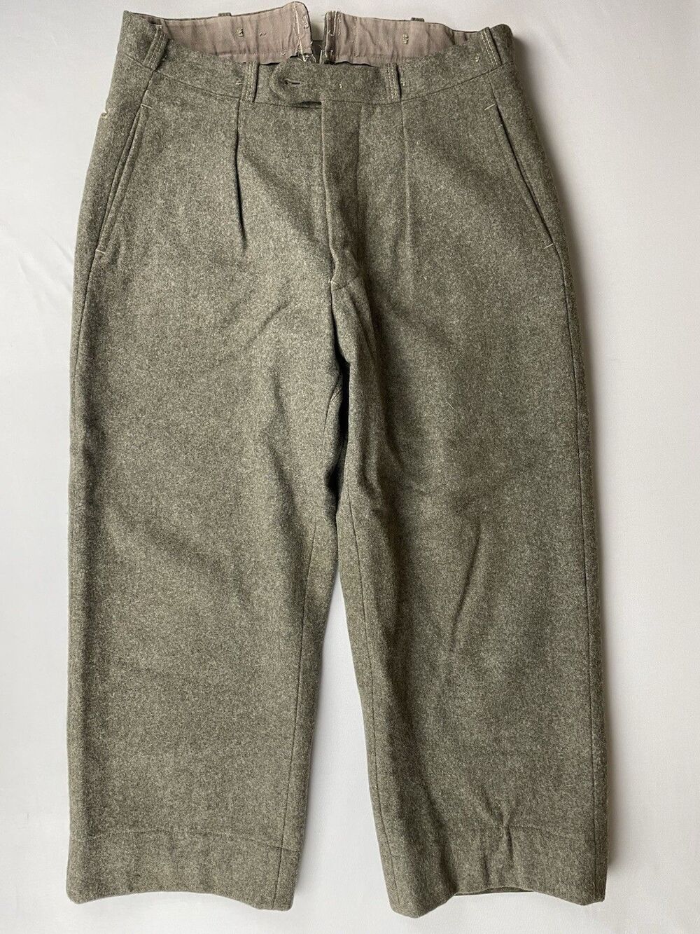 CBV Karlskrona Wool Swedish Military Army Trouser Men's 32x25 Green Vtg Altered